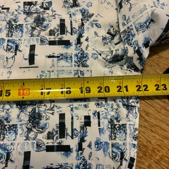 Robert Graham Shirts Inkom White Blue Floral Print Men’s Sz Medium Flip Cuff - Picture 6 of 7